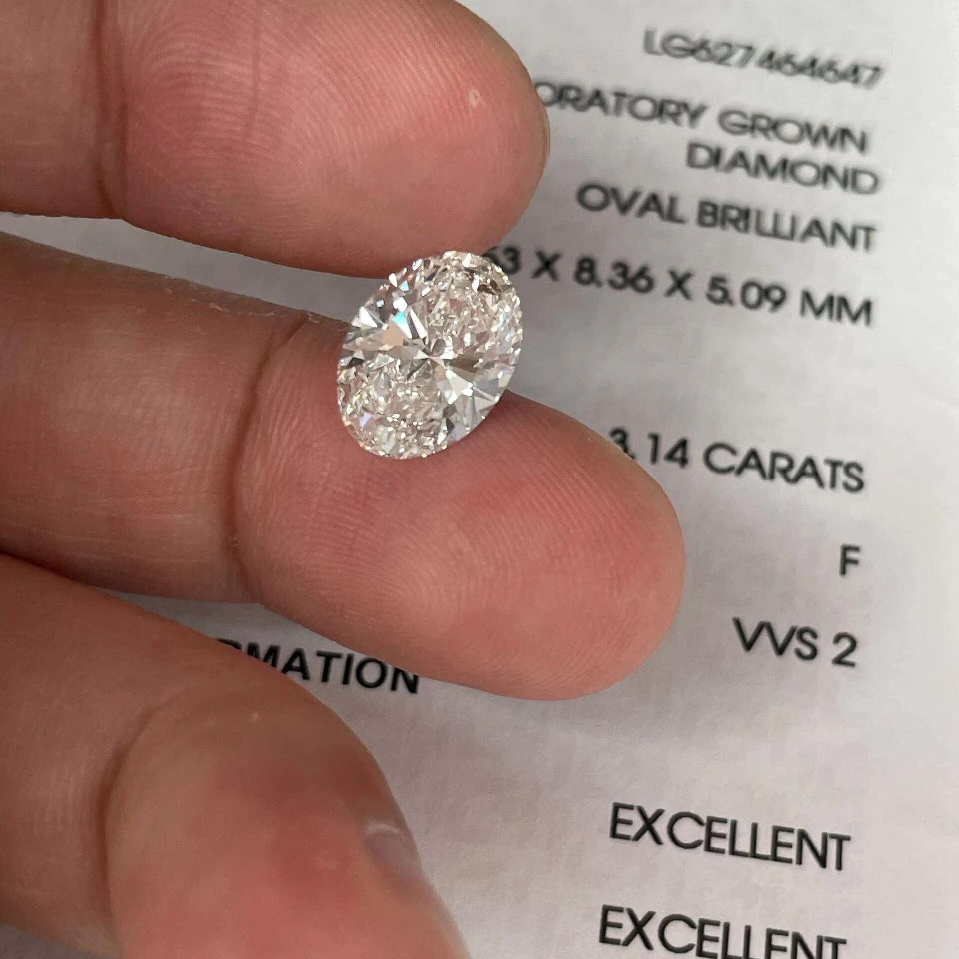 IGI Certified DEF VVS 2CT Lab Grown Diamonds Oval Brilliant Cut CVD HPHT Loose Diamonds