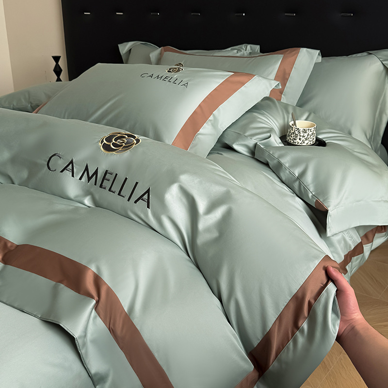 Luxury High-End Long-Staple Bedding Set 2025 New 100% Pure Cotton Embroidered Duvet Cover for Double Bed 3 ddmydog