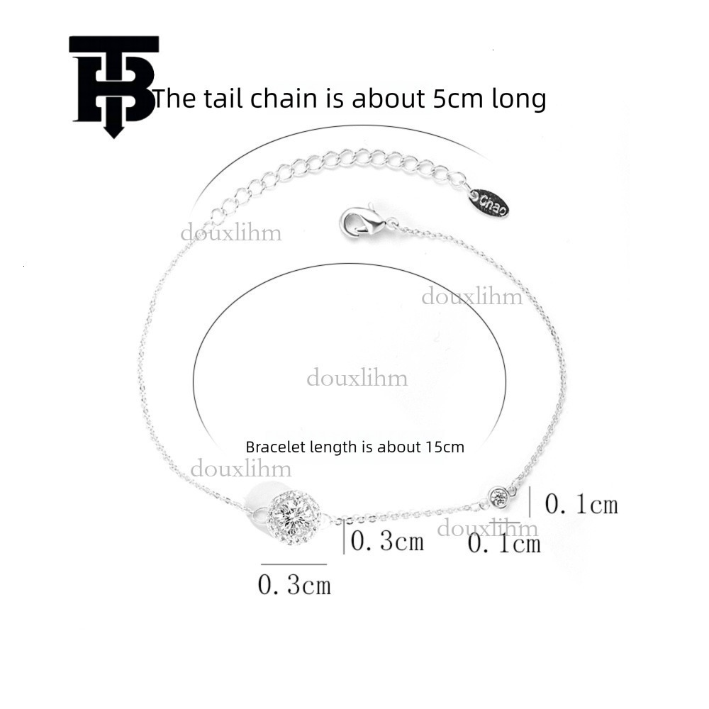 TB BHULAMTE Designer Luxury Single Zirconia Women's Bracelet Korean Fashion New Style Simple Personality Elegant Jewelry Accessories Holiday Gift