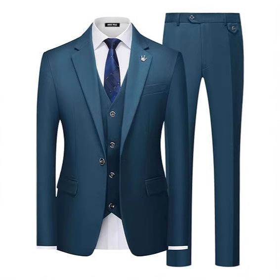 Designer mens suit set Single Row Set Three Piece Wedding Groom Best Man Workplace Business fashion Style