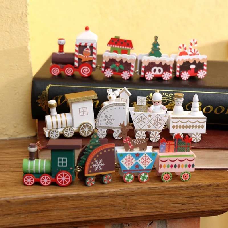 Christmas Train for Christmas Tree Decoration Wooden Train Ornament Xmas Party Christmas Decorative Train New Year Decor navidad J251129