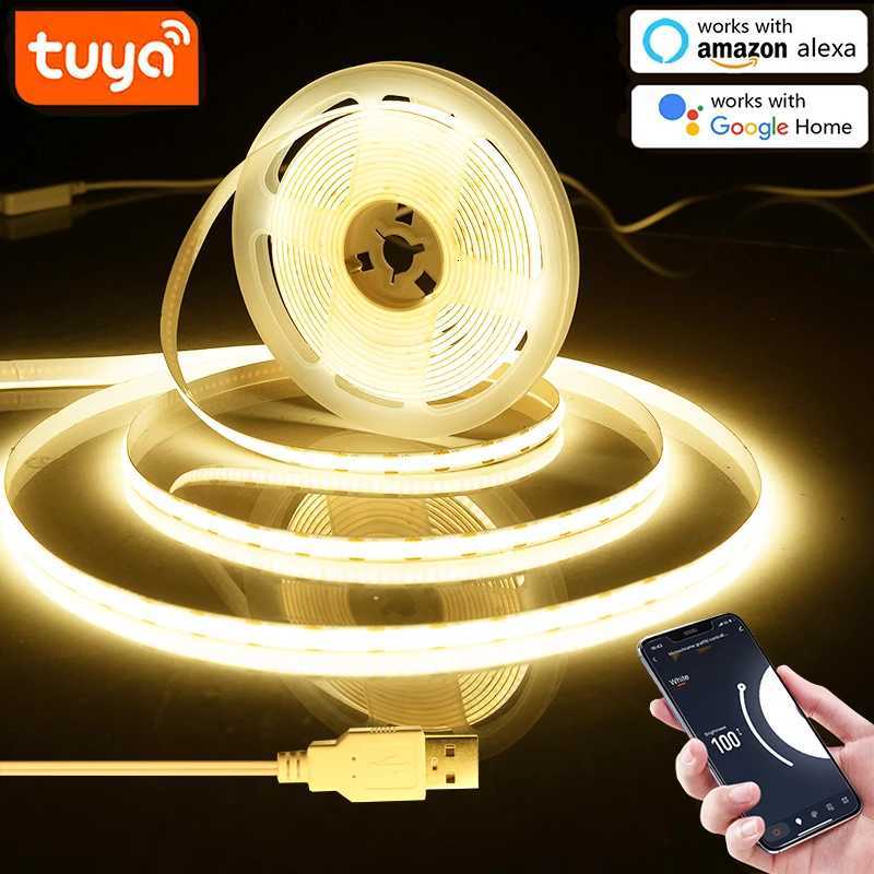 5V USB WiFi COB LED Strip Light1M 2M 3M 5M Tuya WiFi APP COB LED Strip Light Work With Smart Life APP/Alexa/Google Home M251129