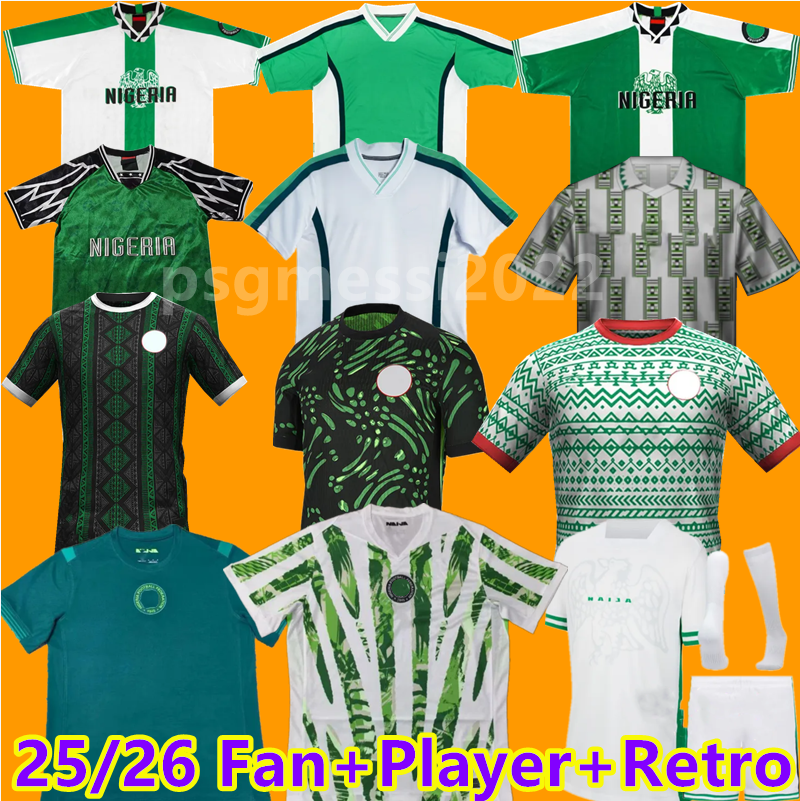 Nigeria 2025 SOCCER BABAYARO Nigerian football Shirt Mens 25 26 FINIDI OKOCHA UCHE AMOKACHI YEKINI WEST NDIDI Training MOSES ONAZI 94 96 98 MOSES uniform