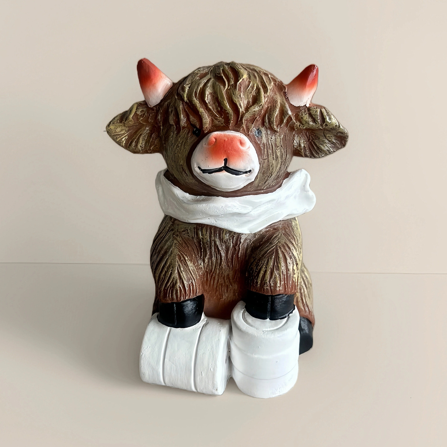 New Highland Cow Bathroom Creative Decoration Home Desktop Resin Crafts Statues Festival Gifts