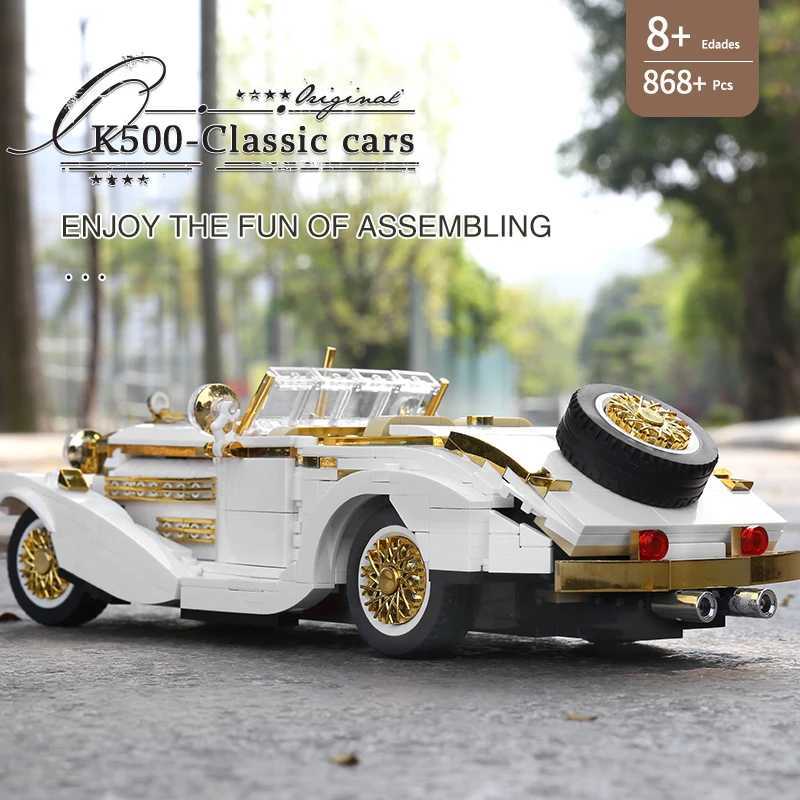 Technical Retro Nostalgic Classic Car Building Block Model Compatible High-Tech Bricks Car Ornaments Toys for Kids Gift J251129