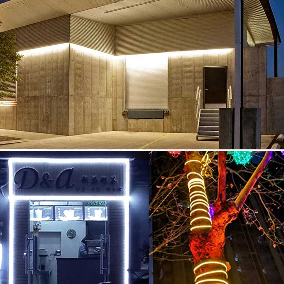 360 Degree Round LED Neon Strip AC220V 120leds/m Flexible Tape Light Waterproof with EU AU Timing Dimming Switch Plug 1m-25m M251129