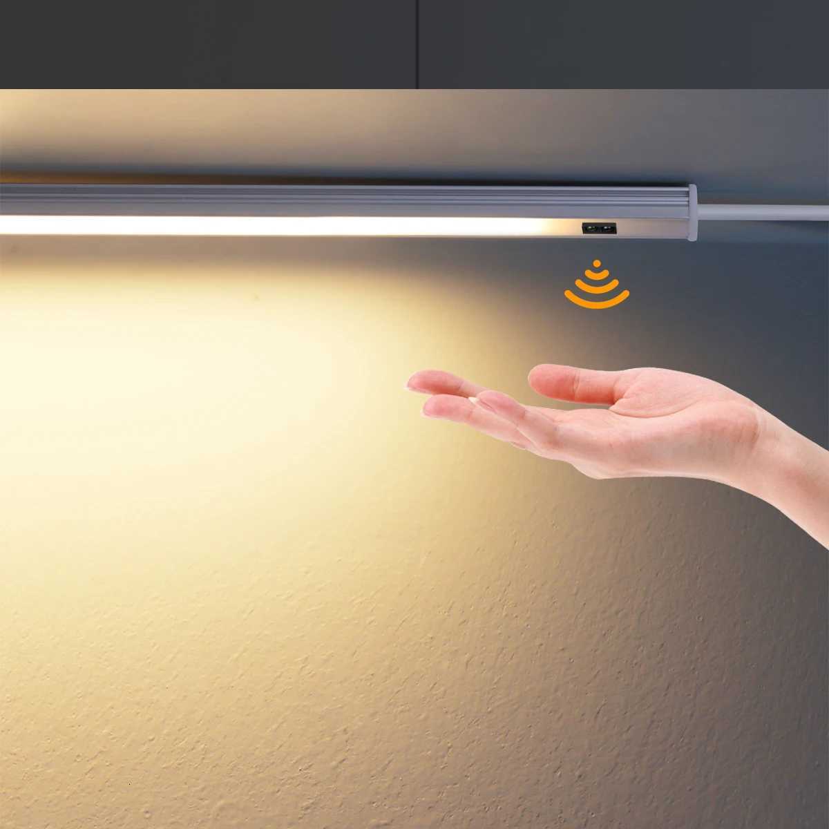 USB Kitchen LED Lights Under Cabinet Unit Lamp Non-Contact Hand Wave Sensor Switch For Cupboard Shelves Workbench Closet Desk M251129