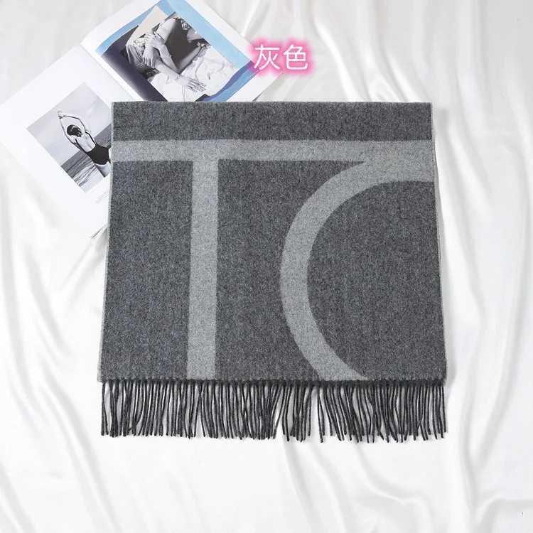 2025SS 100 wool scarf for women luxury brand winter thick warm neck scarves monogram high quality ladies fashion cashmere shawlJ251129