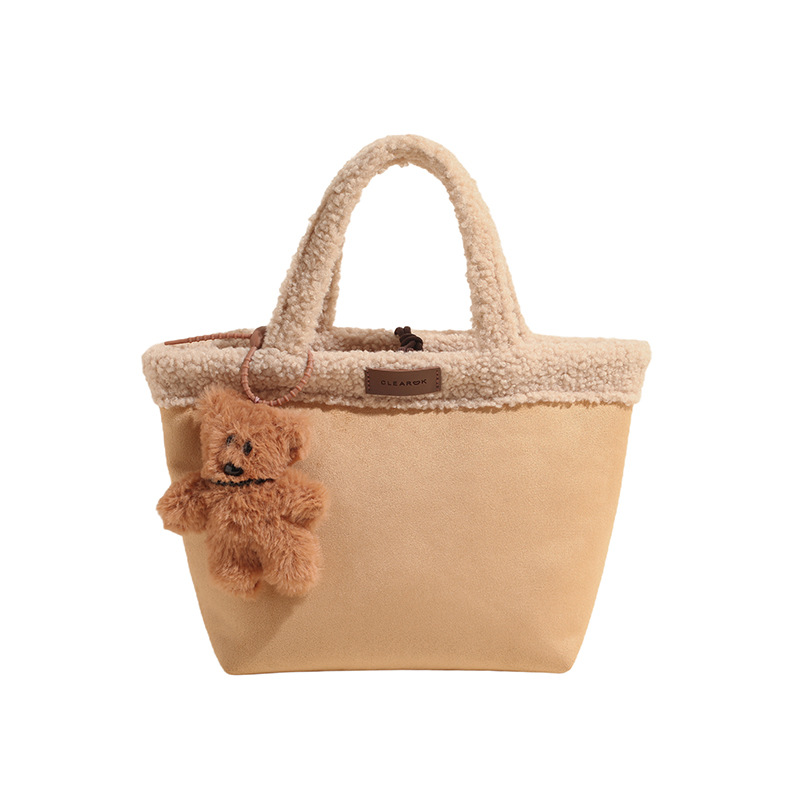 2025 New Luxury Suede Tote Bag Women - Retro Shearling Bucket Handbag, Spacious Winter Purse with Free Shipping