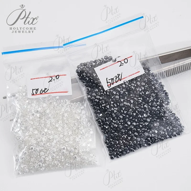 Melee 0.9-2.8mm D Color White Moissanite Lab Grown Moissanita Diamond GRA Certificate Full Sizes Loose Small Stone Wholesale Jewelry Beads Gemstone