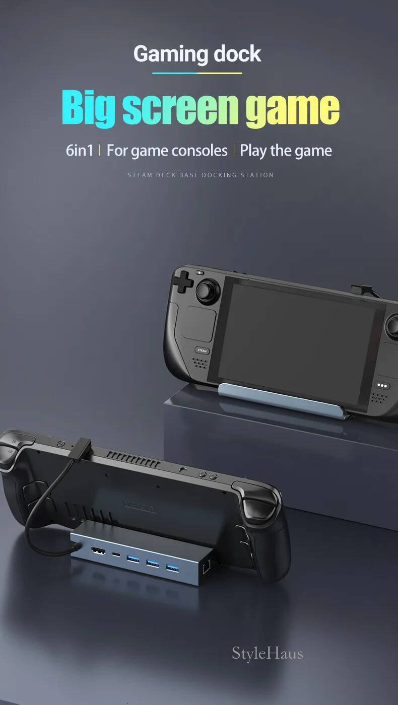 Docking Station Compatible 6 in 1 Steam Deck Dock with HDMI 2.0 4K 60Hz Gigabit Ethernet 3 A 3.0 and 100W USB C Charging Port by kimistore7