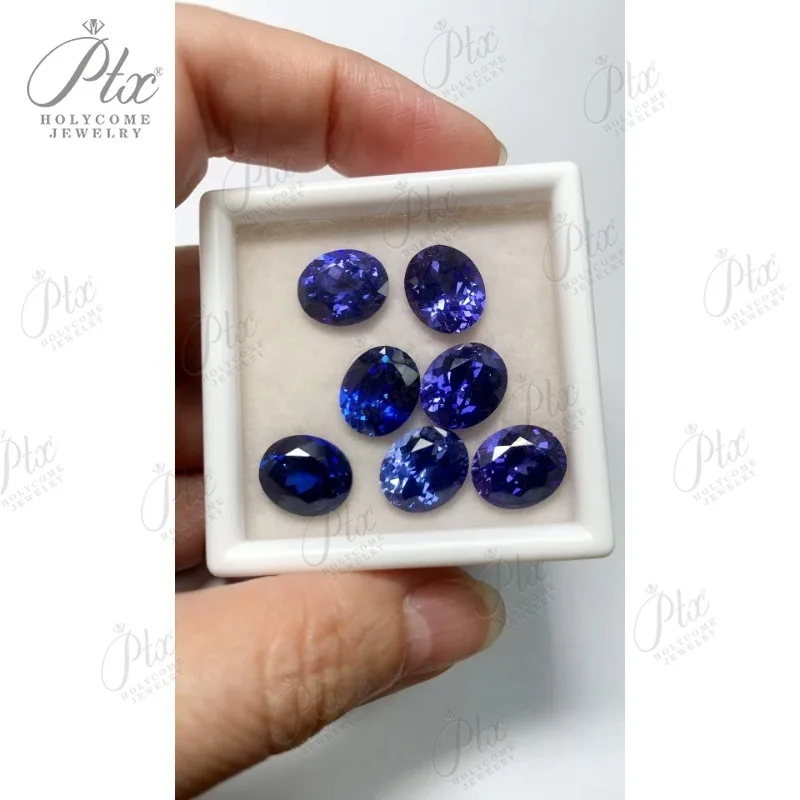 Oval Shape New Lab Grown Sapphire Royal Blue Color Loose Synthetic Gemstones Charm for Diy Jewelry Making AGL Certificate Wholesale Manufacturer