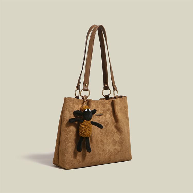 Commuter bag trendy women's retro large capacity tote bag portable shoulder bag