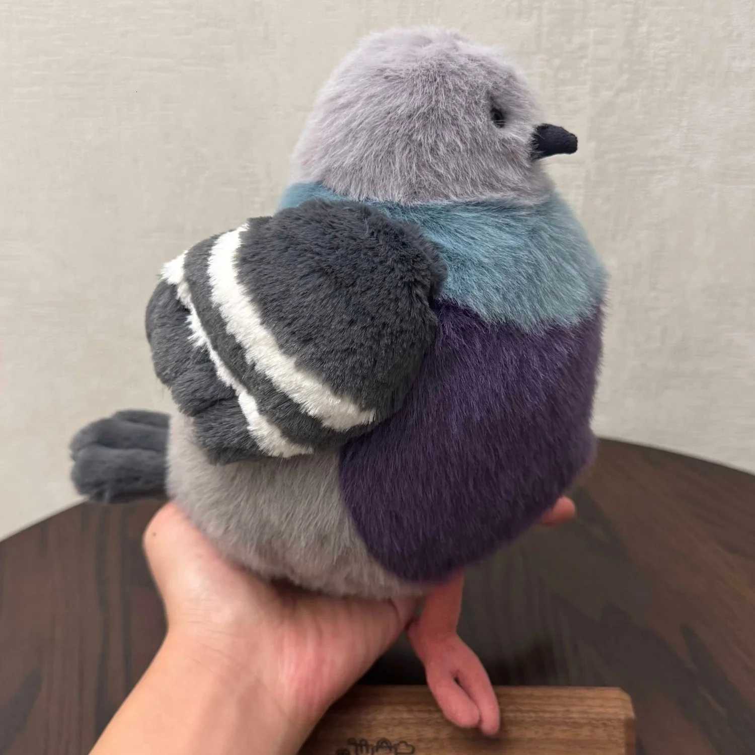 Lovely Fluffy Pigeon Plush Toy Cute Soft Bird Stuffed Cuddly Doll Soothe Sleep Birthday Gifts Girl He Decor C251202