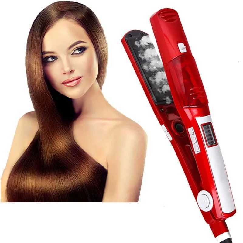 Hot Sale Portable Steam Hydrating Hair Straightener Wet and Dry Dual Use 2 in 1 Professional Flat Irons and Curling IronT251129