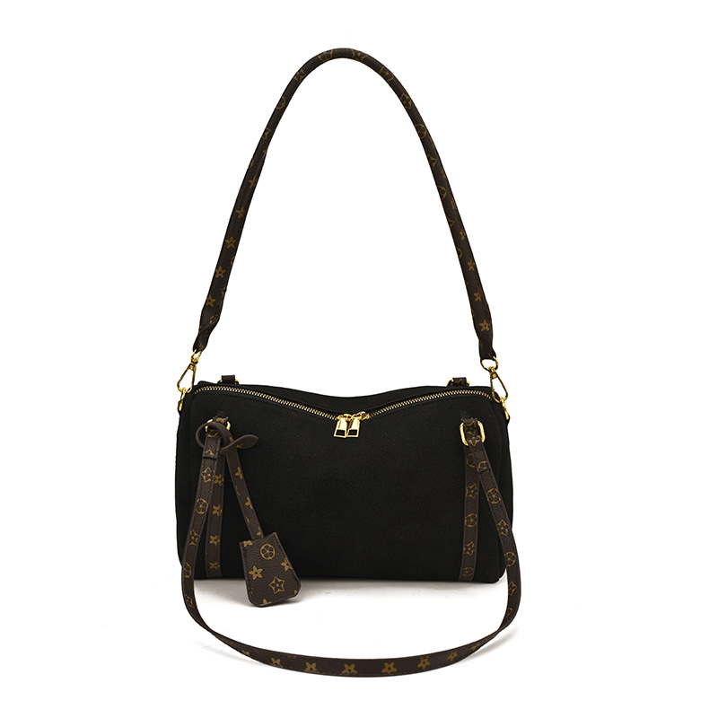 Designer New Women Suede Fashion Large Capacity Tote Bag Elegant Print Commuting Versatile Shoulder Bag Size Options Free Shipping