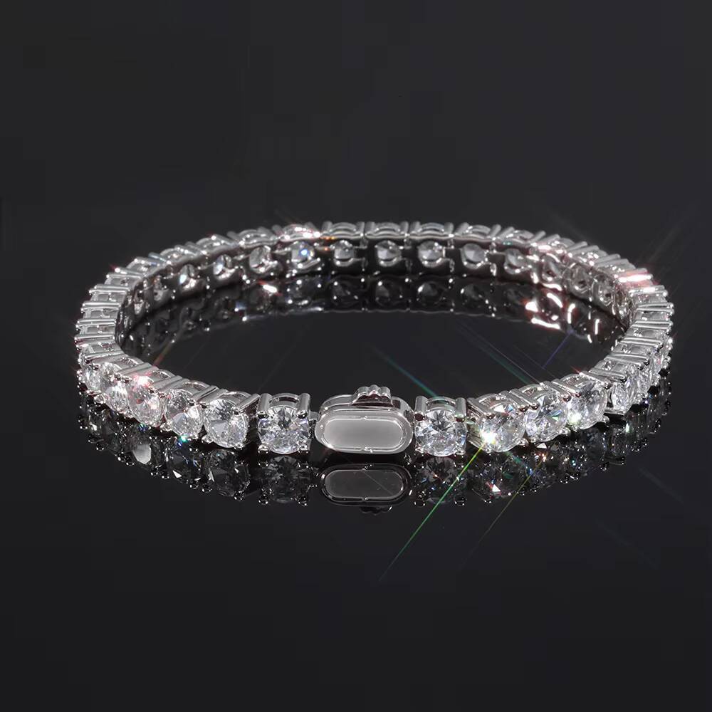 NUOYA Fashion Jewelry Iced Out Diamond Tennis Chain Gold Plated Brass Sparkling 5A Zircon Tennis Chain Bracelet Gifts for Women
