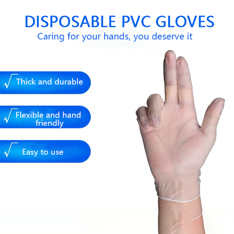 Disposable gloves PVC household protection, transparent labor protection, food grade transparent powder free rubber gloves for catering and kitchen