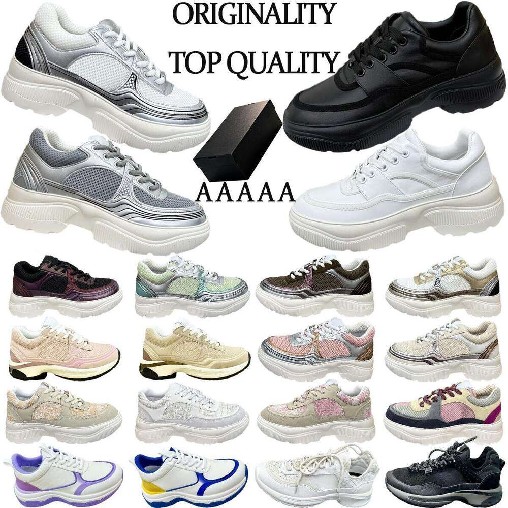 AAAAA Top Quality Luxury Designers Women Shoes Retro Style Classic Gold Silver Sneakers Cowhide Technical Fabric Customized Breathable Various Styles Size 35-41