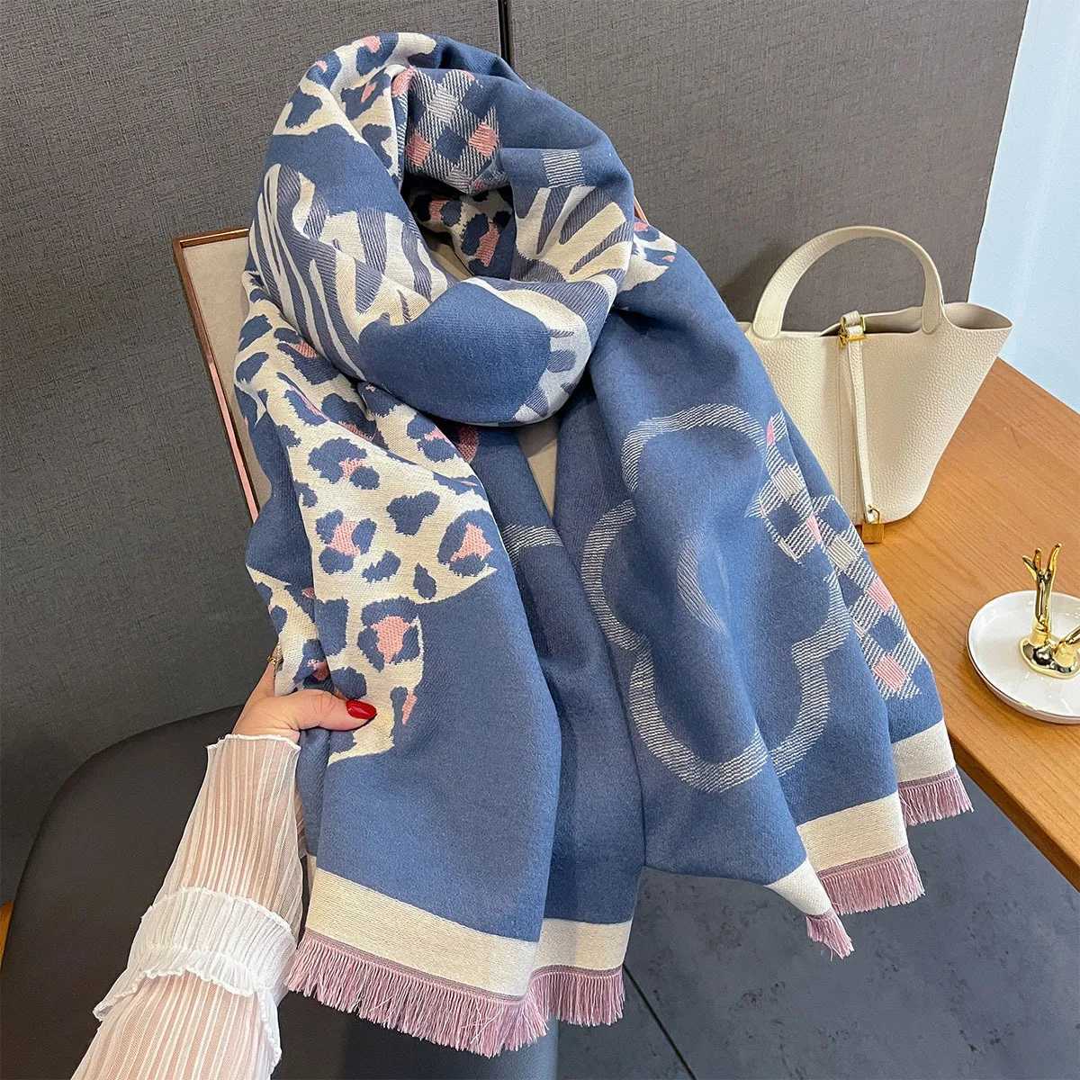 Women Winter Cashmere Scarf Warm Thicken Shawl Outdoor Fashion Tassels Blanket Lady Wrap Windproof Scarves 60 ColorJ251129