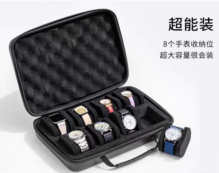 8 Slots Watch Box Organizer/Men Watch Display Storage Case Fits All Wristwatches and Smart Watches up to 42mm 240927
