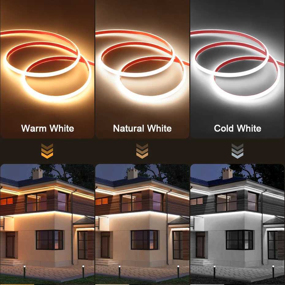50m 30m 10m 05m 220V COB LED Strip 288LEDs/m IP65 Waterproof Flexible Tape with ON/OFF Switch EU AU Plug for Home Decor M251129