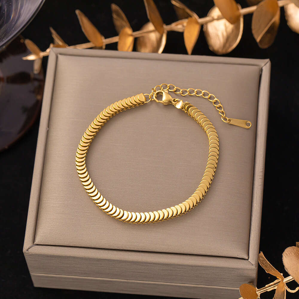 DHCollections Fashion Hot Sale Zircon Titanium Bracelet Gold Plated Stainless Steel Bracelets for Women