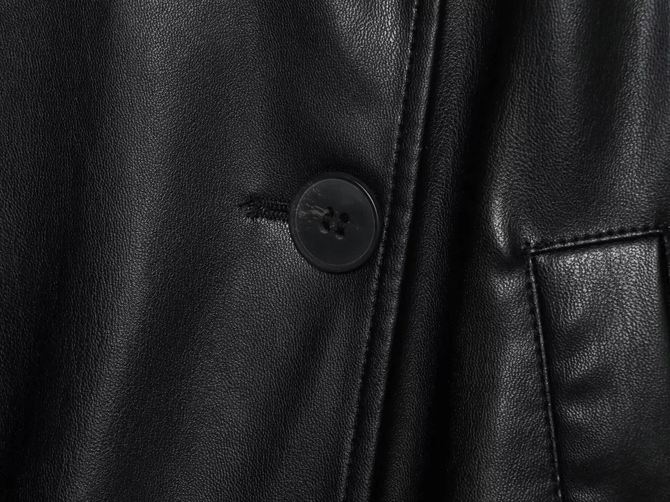 ETJ 2025 autumn womens fashion belt leather long sleeve short trench coat casual 251114