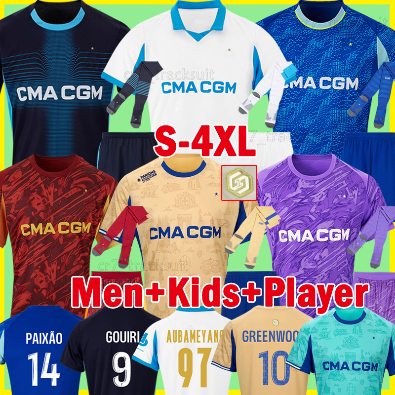 XXXL 4XL OM 25 26 Marseile Soccer Jerseys Monumentale GREENWOOD HOJBJERG PAIXAO VAZ GOUIRI Football Shirts 2025 2026 Player Version T. WEAH Goalkeeper RULLI kids kits