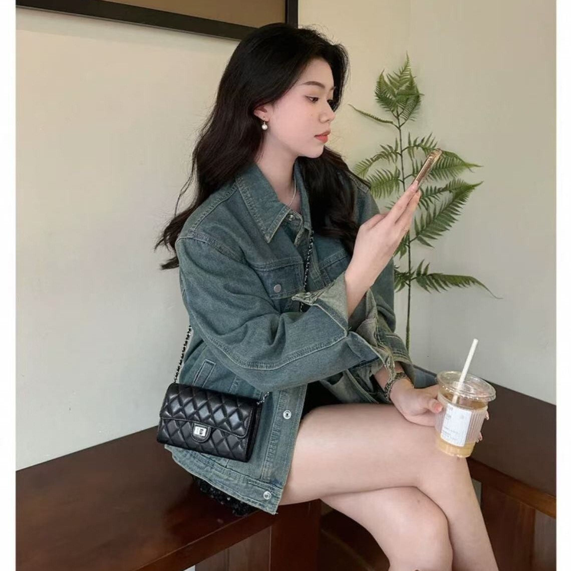 designer bag Small square classic versatile black small fragrant style mobile phone women's wallet crossbody diamond grid chain bag