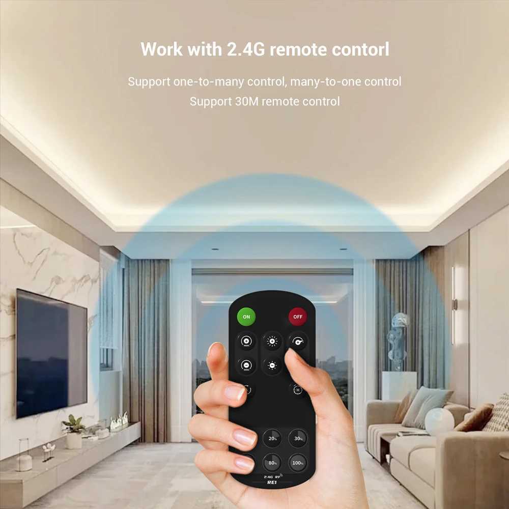 RF Remote Control COB LED Strip 12V 1m 2m 3m 4m 5m Warm White Natural Dimmable Flexible Room Kitchen Cabinet Lighting Decor KIT M251129