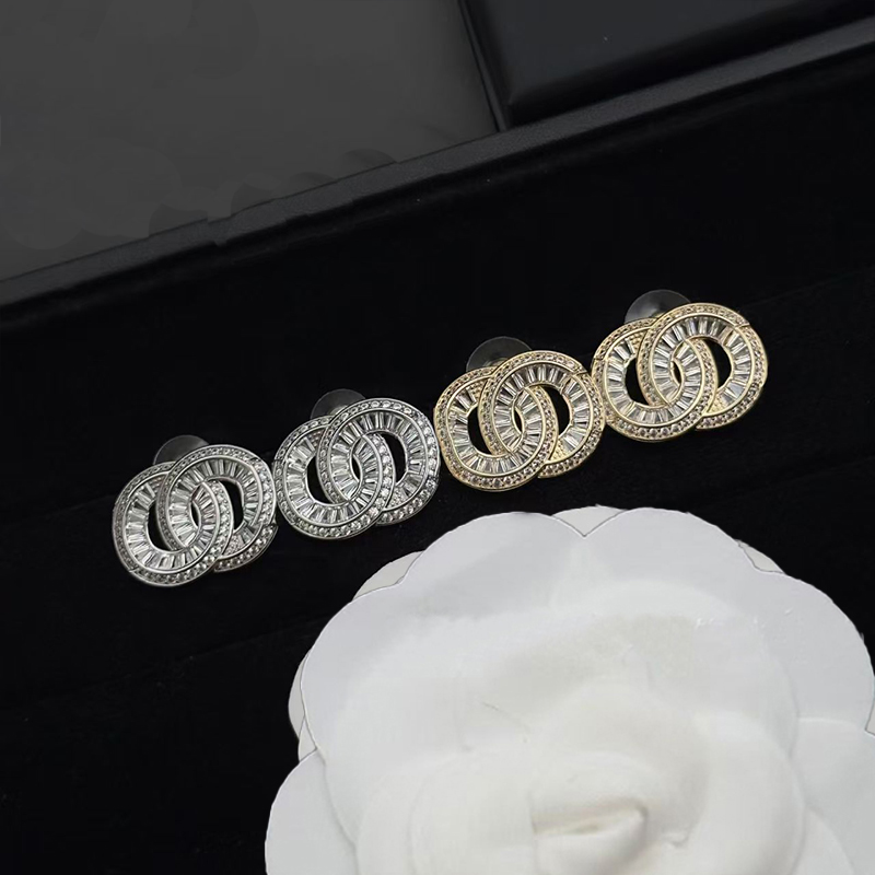 Brand Fashion Crystal CC Earrings Luxury S925 Silver Needle Diamond Earrings Classic Fashion Designer Earrings Women's Jewelry