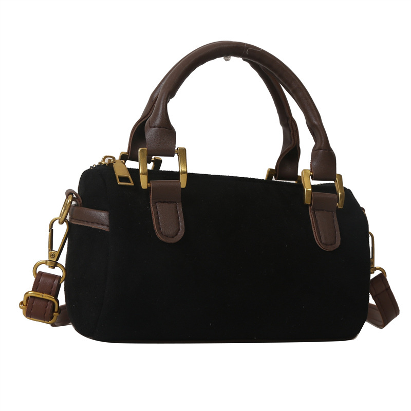 Simple Design Woolen Tote Bag for Women - Chic Cylinder Crossbody Purse, Lightweight Retro Shoulder Bag Free Delivery