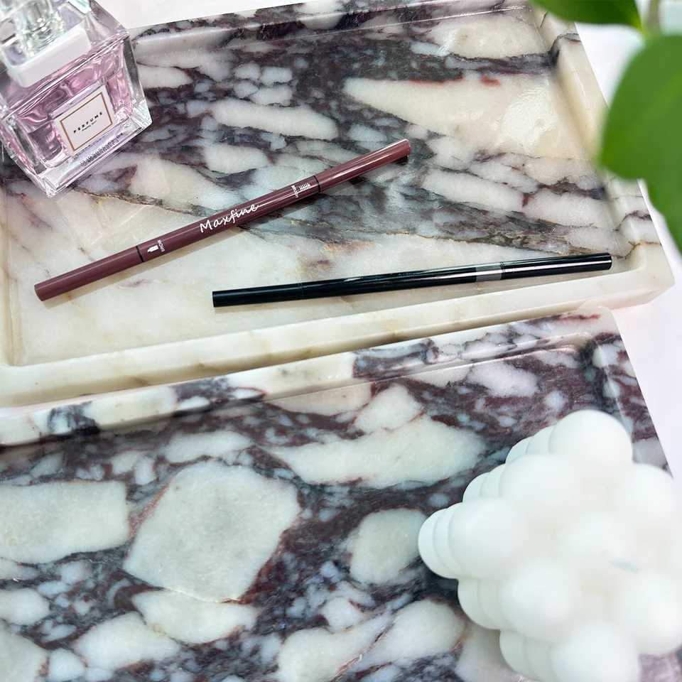 Natural Marble Vanity Tray 10x6 Genuine Calacatta Viola Marble Stone Tray for Bathroom/Kitchen/Dresser Y251129