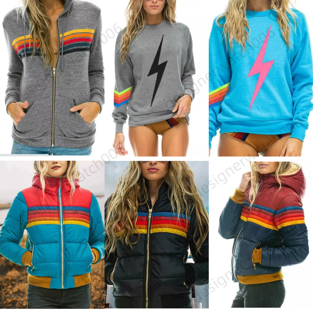 aviaters nation Hoodies Designer hoodie Rainbow Stripe Embroidery Soft Cotton Rainbow Hoody Pullover Womens Jumper Streetwear avator nation new Sweatshirts 314