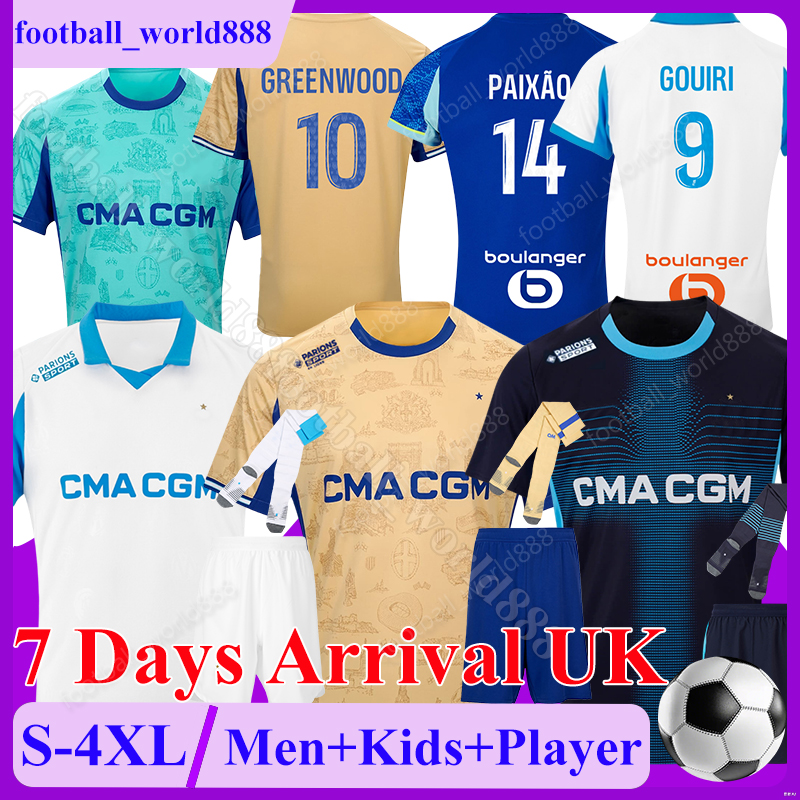 4XL Maillot OM Soccer Jerseys Marseile Monumentale 25 26 GREENWOOD PAIXAO 2025 football jersey VAZ T. WEAH football shirt AGUERD GOUIRI RULLI Men Kids Kits Socks Set