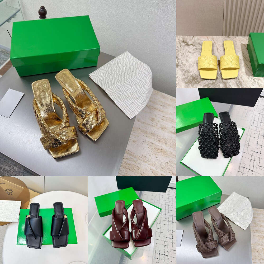 Luxury shoes summer designer Slippers fashion comfortable womens classic model woven hollow-out leather flat bottomed slipper high heel slide lady shoe sliders