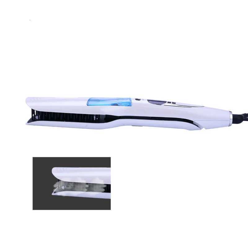 Steam hair straightener brush anti-scald hair care ceramic wide roll flat plate portable hair straightener stickT251129