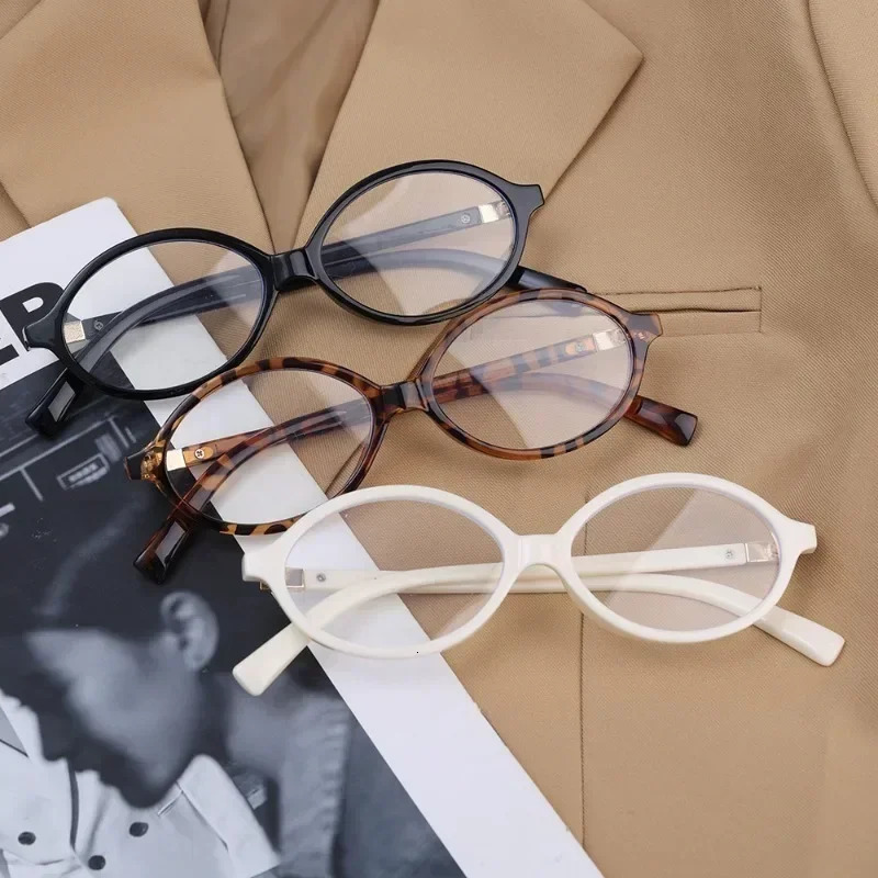 Y2K Retro Oval Frame Glasses Women Leopard Ins Sweet Cool Eyewear Trend Reading Computer Anti Blue Light Eyeglasses 251125