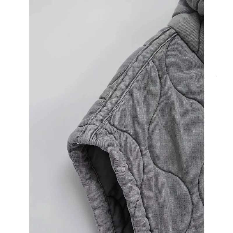 2025 Autumn Winter Fashion Washing Waistcoat Vintage Sleeveless Female Outerwear Chic Vest Tank Top Women Standing Collar LightT251129