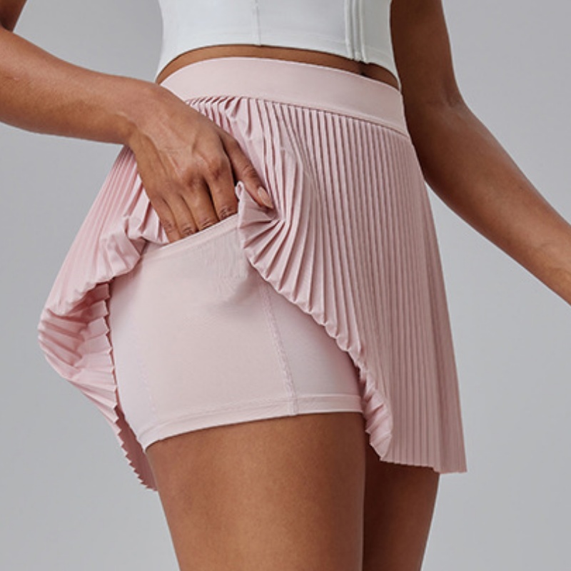 Pleated Yoga Women Golf Tennis Skirt Summer Slimming High Waist Running Fake Two Pieces Anti Glare Fiess