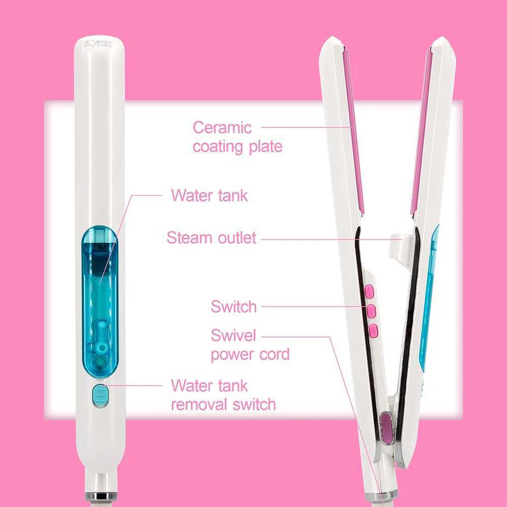 Steam Hair Straightener Professional Ceramic Coating Plate Vapor Hair Flat Iron 230 Straightening Iron 1 InchT251129