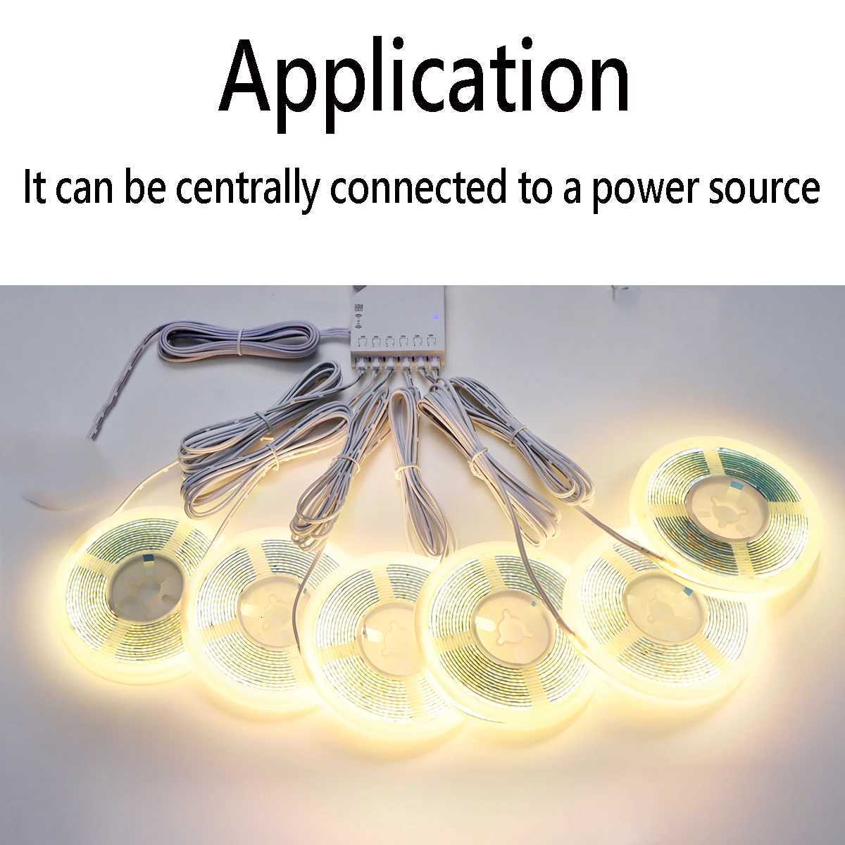 DC12V DuPont LED Light Cob Strips 1m -5m with 2M Cable Wire Under Cabinet Light for Centralized Control Lamp Kitchen Lighting M251129