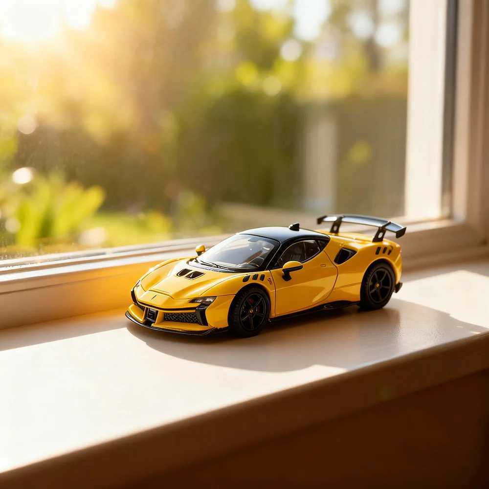 New Arrival 1/64 Model Car Diecast Alloy For SF90 Supercar Model Highly Realistic Detail Miniature Collectible Display Gift J251129