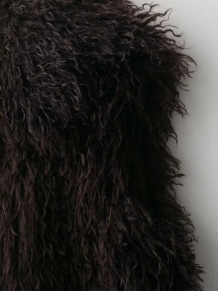 TFAFXY Faux Fur Vests For Women New Fashion Fluffy Sleeveless Jackets Female Vest Loose Winter Warm Streetwear Waiscoat TopsT251129