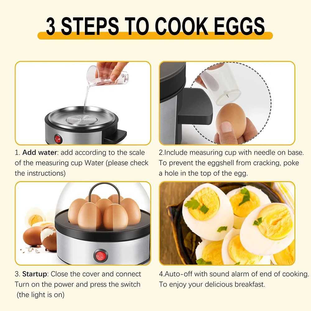 350W Electric Egg Boiler 7 Eggs Steamer Multifunctional Cooker with Auto Shut Off for Omelet Soft Medium and Hard Boiled Eggs C251129
