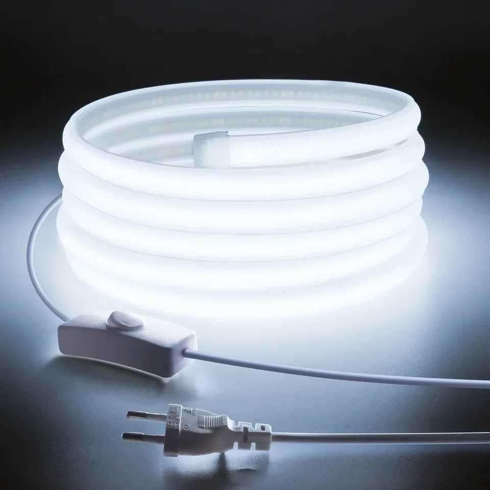 Super Bright 110V 220V Cob LED Strip Light 288 LEDS/m CRI RA90 Flexible FOB LED Tape Lamp Outdoor Garden Home Kitchen Lighting M251129