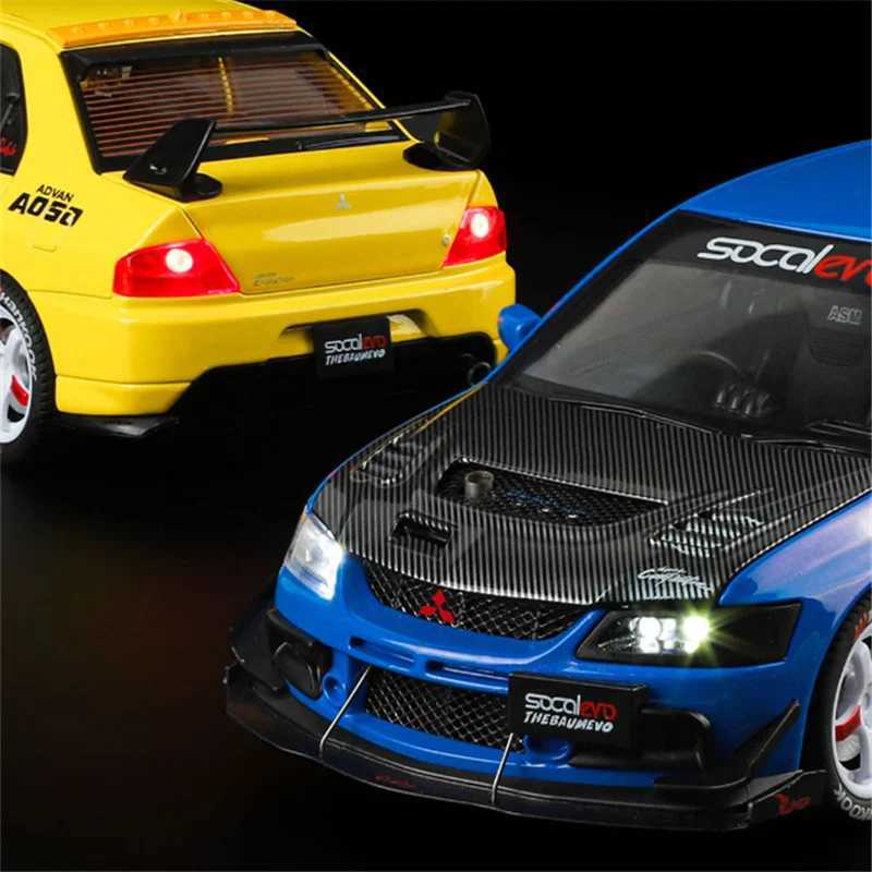 124 Mitsubishis Lancer Evolution 9 Alloy Sports Car Model Metal Modified Track Racing Vehicles Car Model Sound Light Kids Gifts J251129