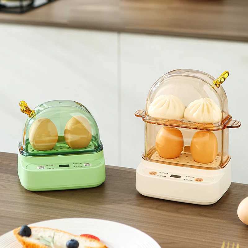 120W Electric Egg Boiler Smart Steamer Timing Egg Cooker Mini Breakfast Machine 2 Eggs Portable Steamer Automatic Power Off 220V C251129