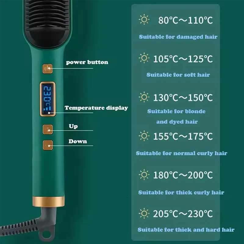 LCD straightening comb dual-useforstraighteningandcurlinghair fringe styling scalpmassager flat iron lazy straightening combT251129